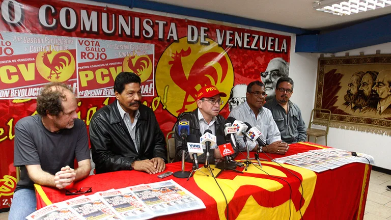 Foto de archivo de una rueda de prensa del Partido Comunista de Venezuela