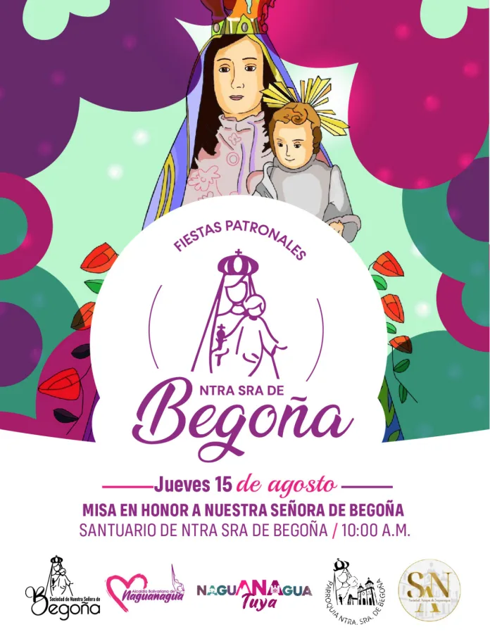Fiestas Patronales de Nuestra Señora de Begoña iniciarán con una Misa el 15 de Agosto