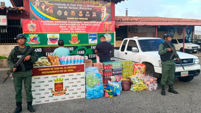 FANB captura a contrabandistas de alimentos en Mérida